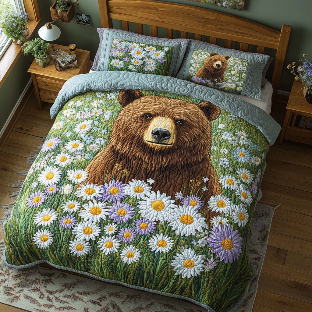 Bear Peaceful Days Bamboo Quilt Bedding Set