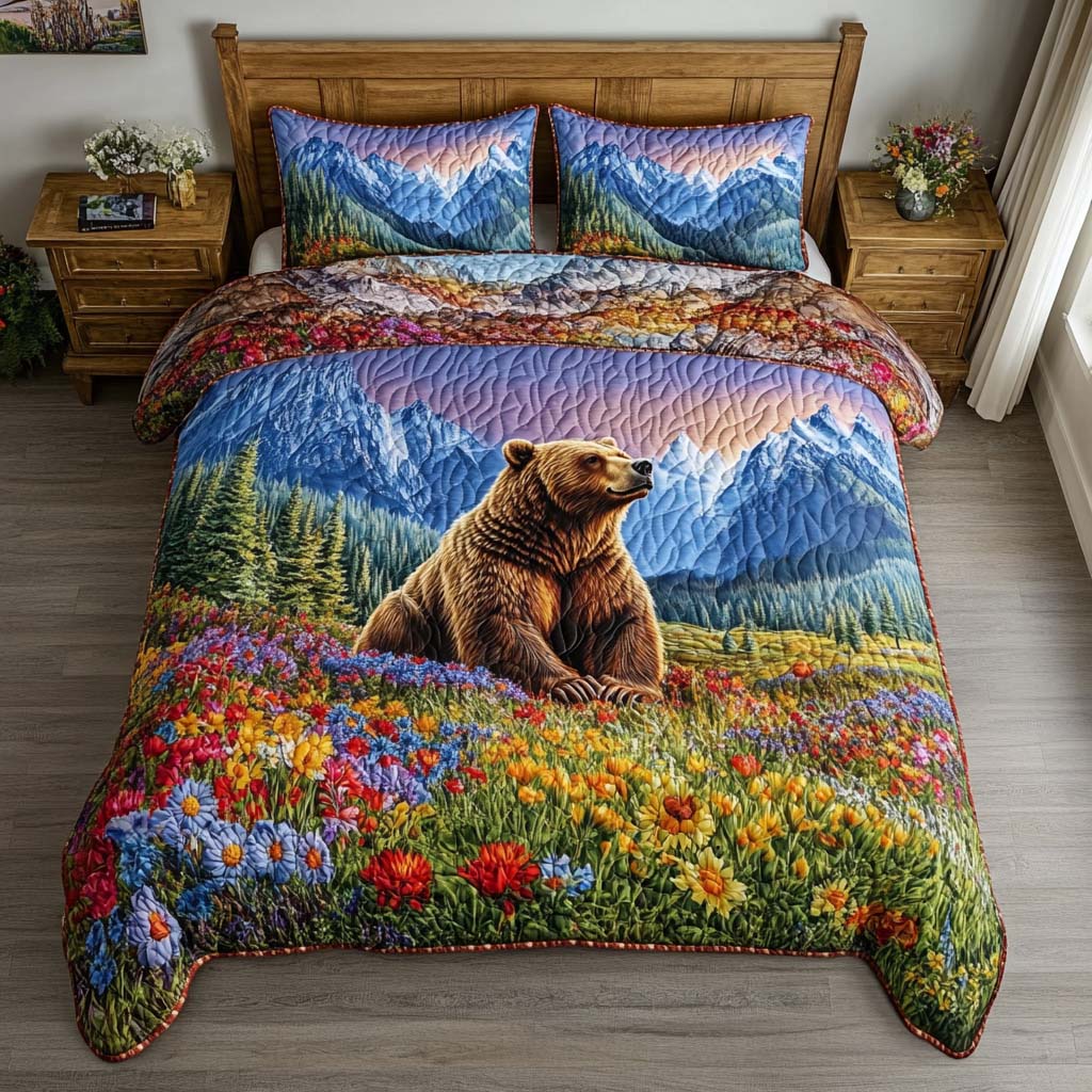 Bear Wild Journey Bamboo Quilt Bedding Set