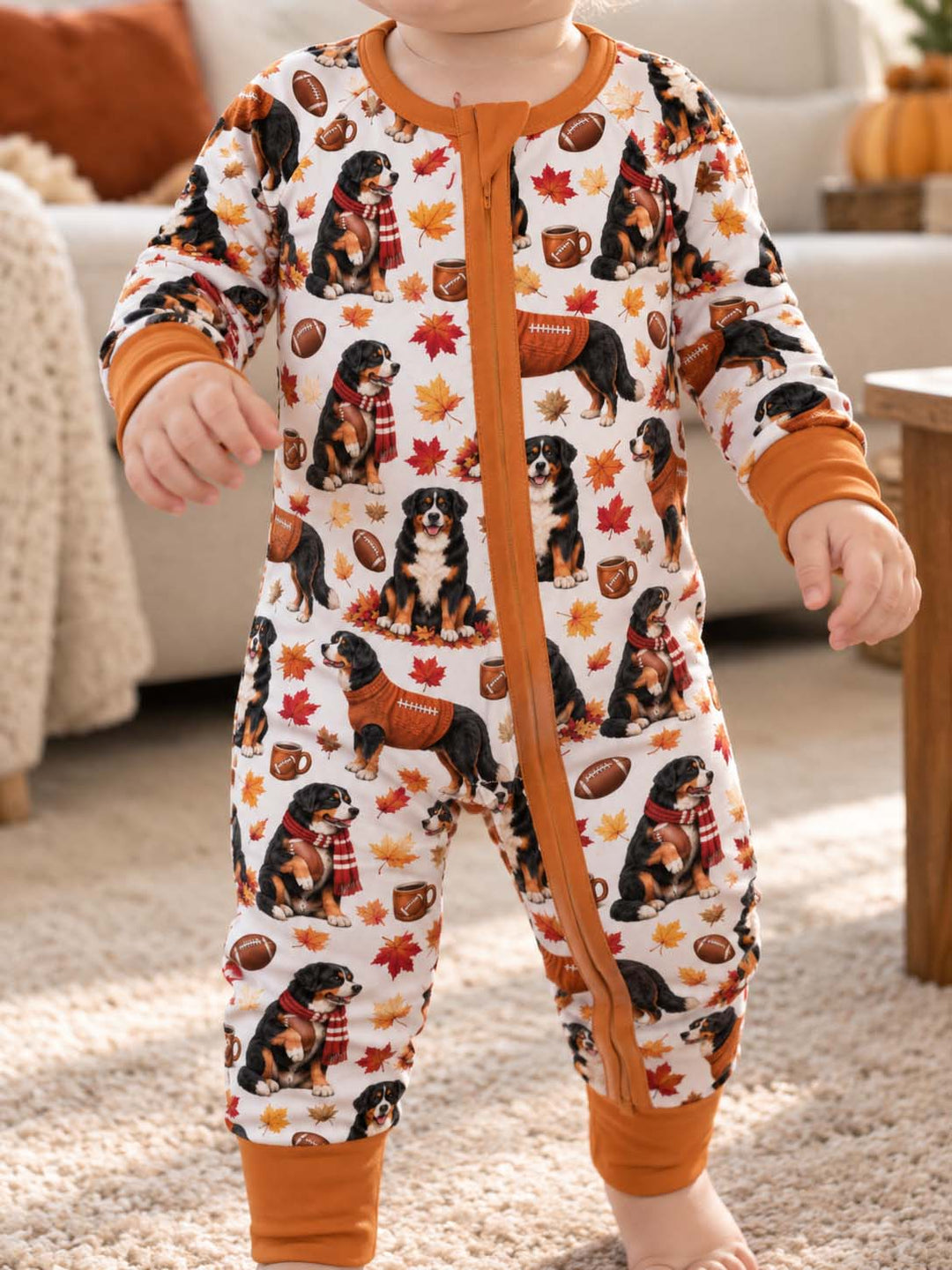 Bernese Mountain Dog Football Fall Bamboo Convertible Zippy