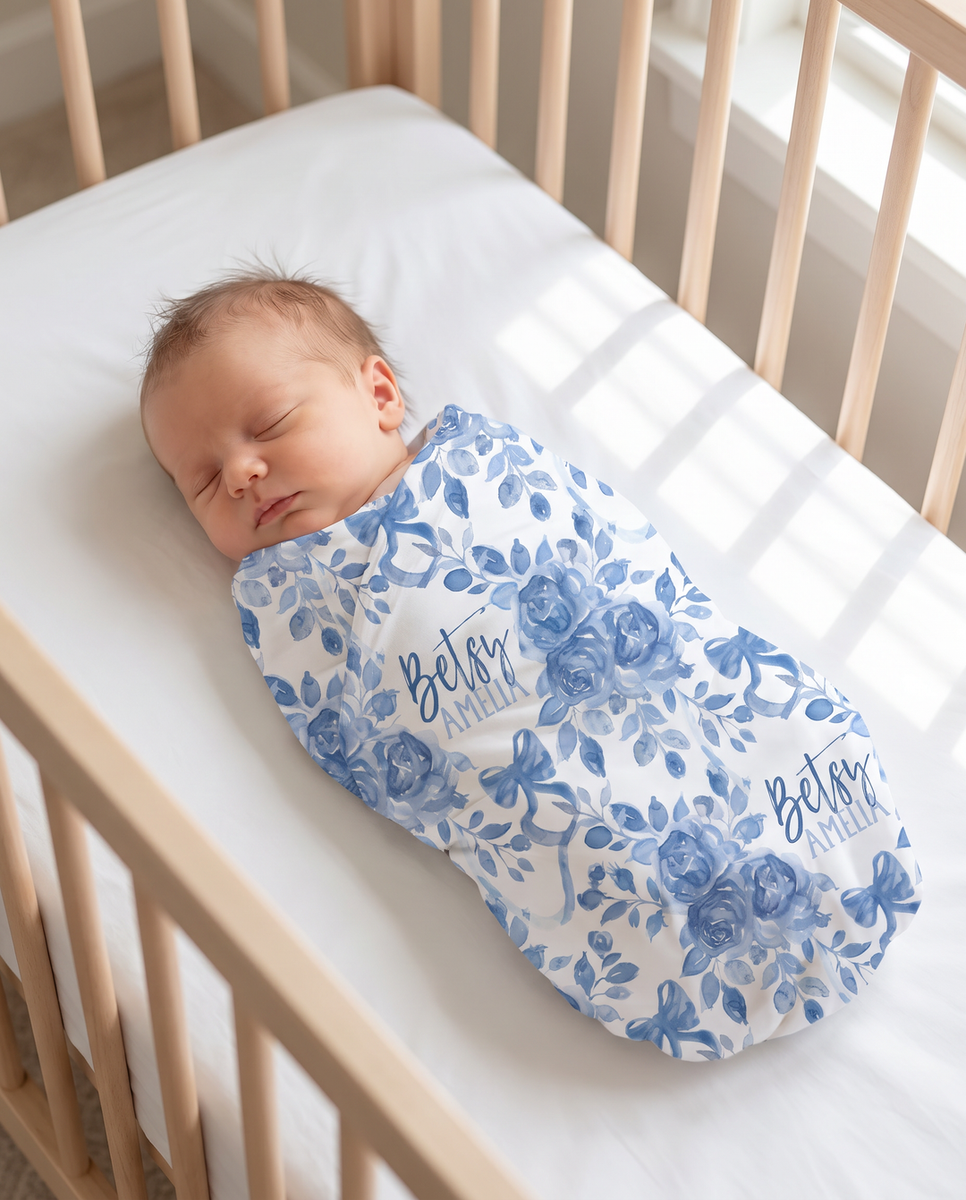 Personalized Betsy's Blooms Bamboo Swaddle Blanket