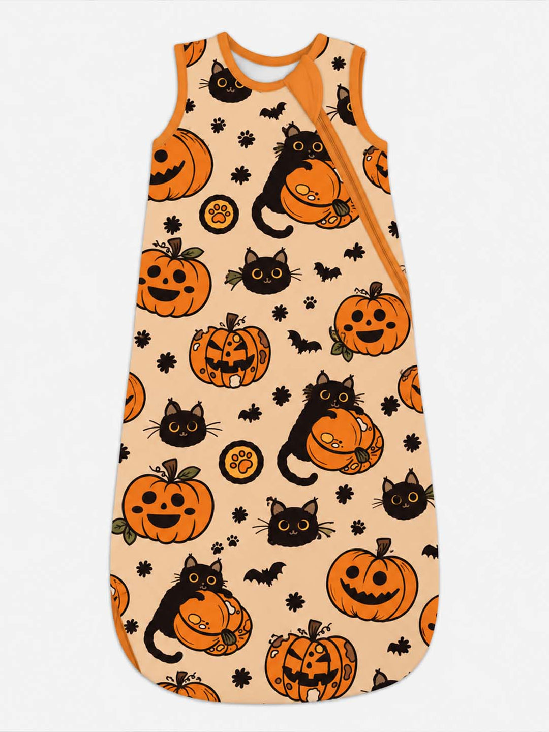 Black Cat Pumpkin Halloween Bamboo Sleep Bag