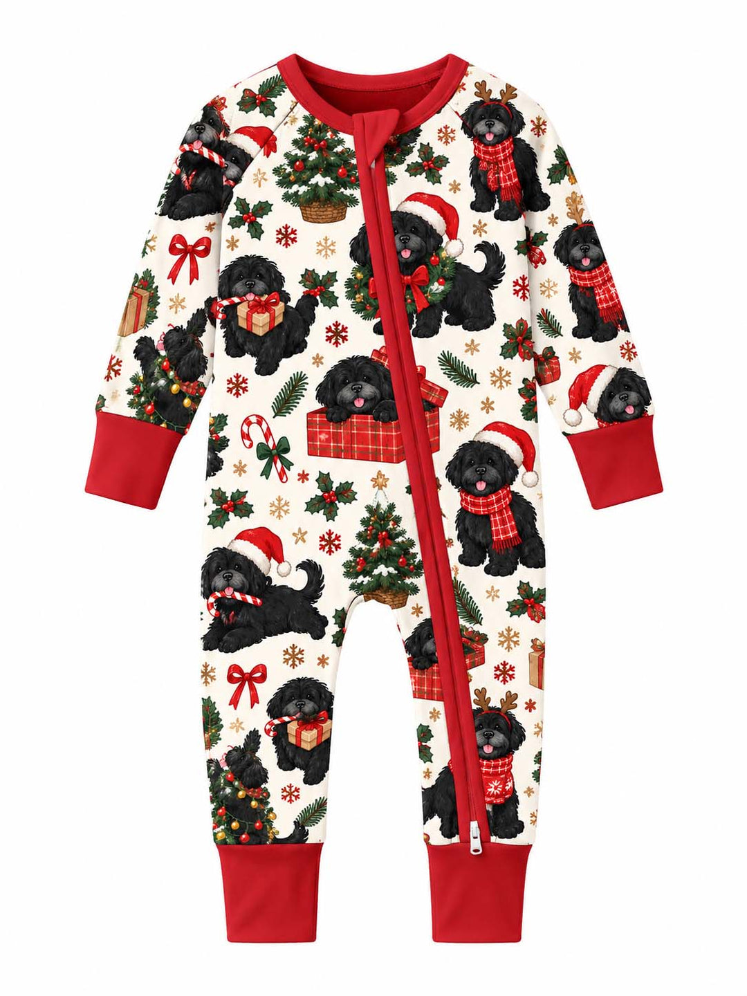 Black Dog Christmas Cheer Bamboo Convertible Zippy