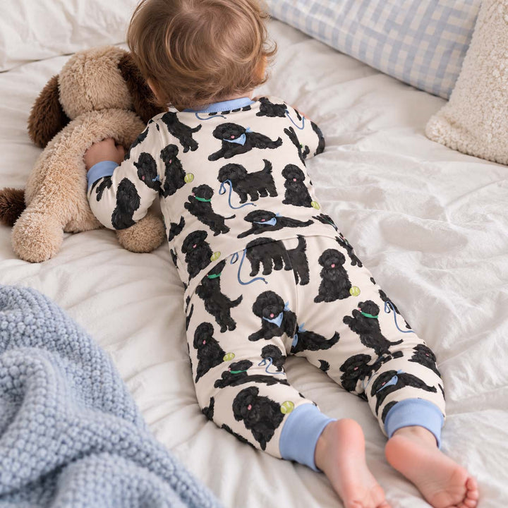 Black Dog Playtime Bamboo Two Piece Long Sleeve Pajama Set