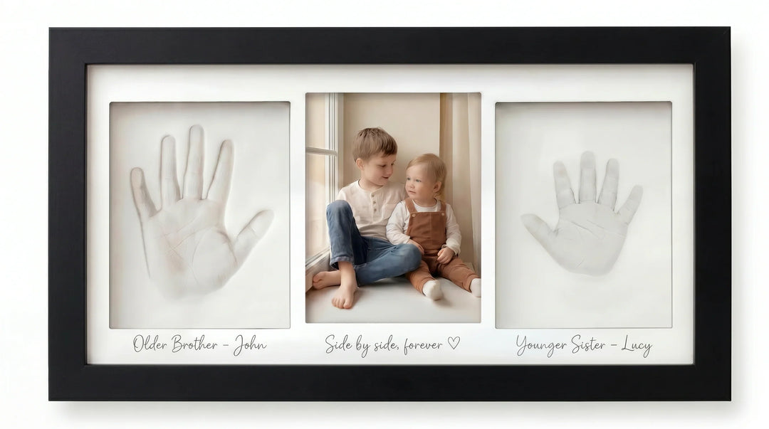 Two Babies Handprint Frame with Photo Keepsake