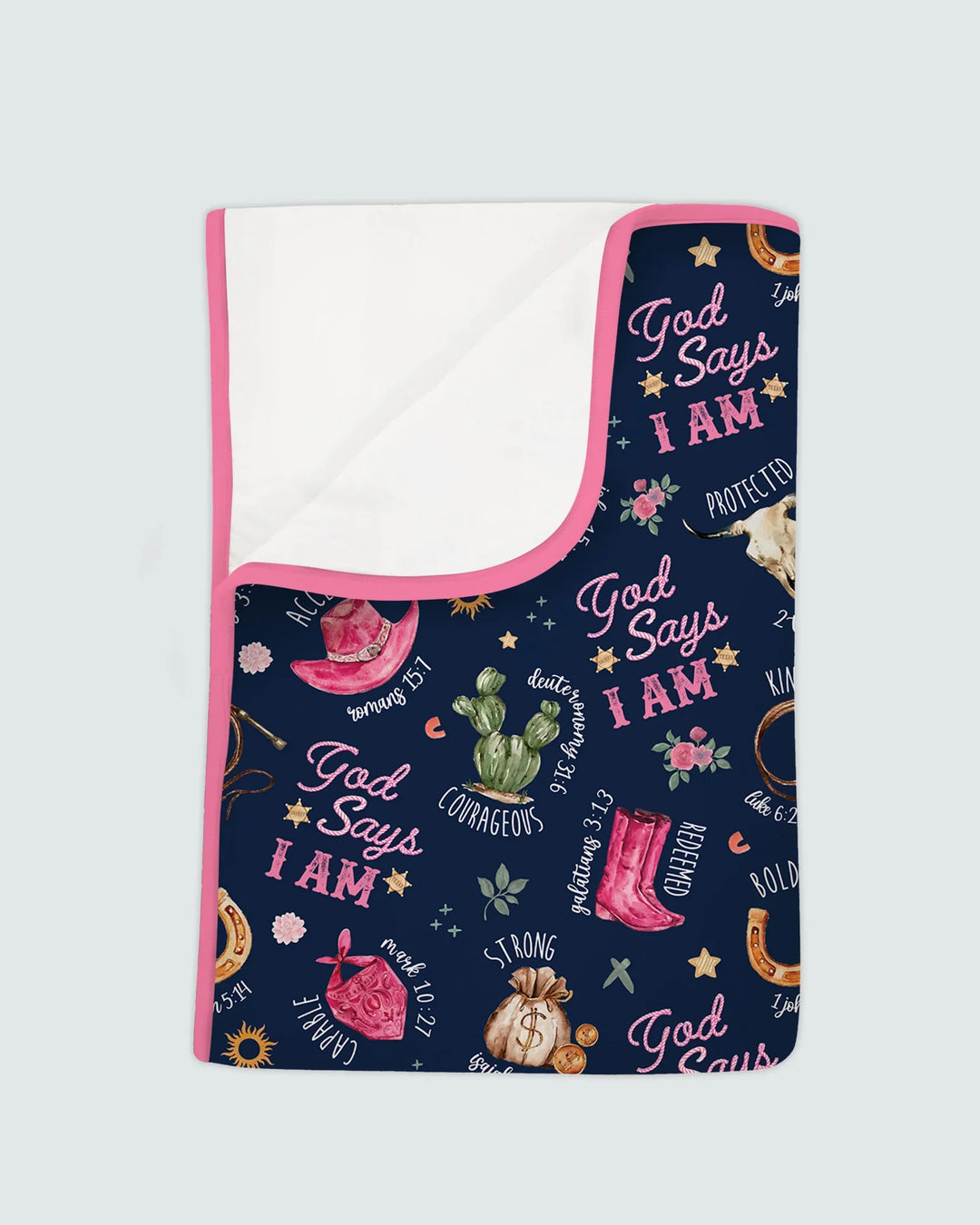 God Says I Am Western Faith Bamboo Blanket
