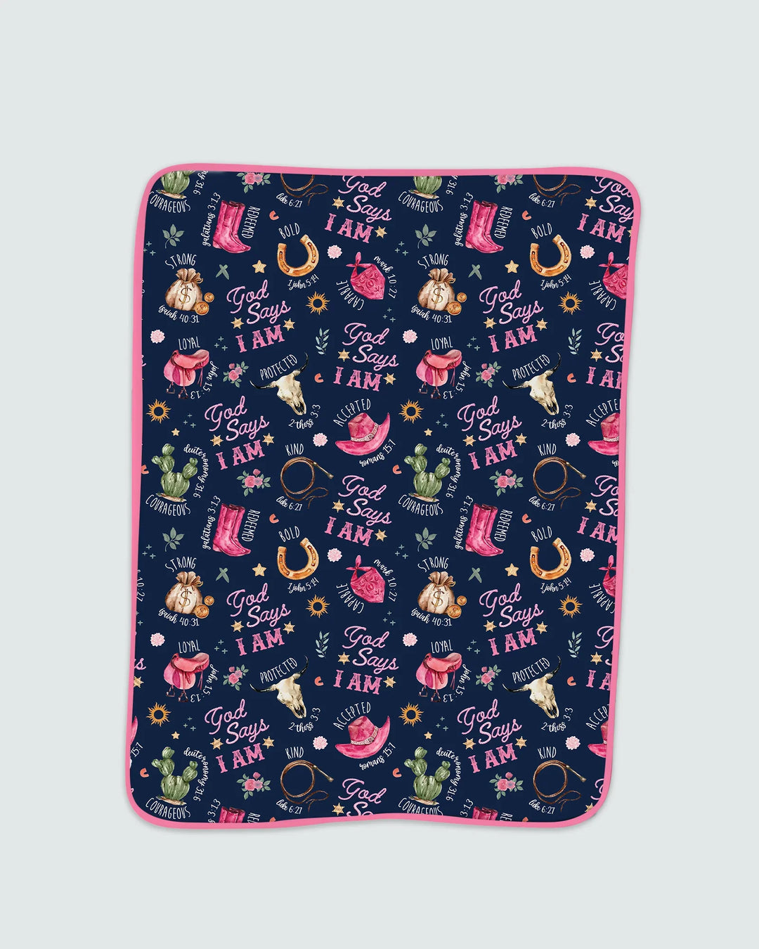 God Says I Am Western Faith Bamboo Blanket