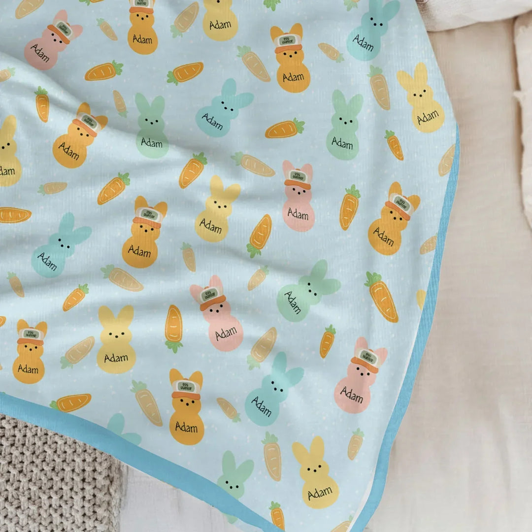 Custom Name Easter Bunny Bamboo Blanket