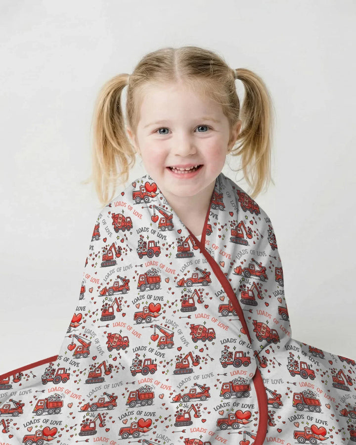 Construction Trucks Loads of Love Bamboo Blanket