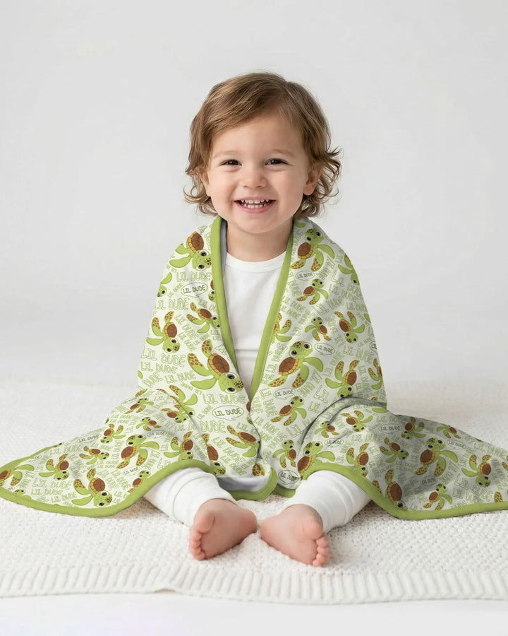 Father and Son Turtle Bamboo Blanket