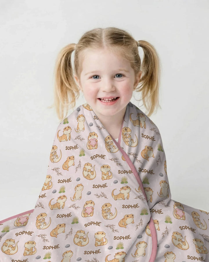 Custom Name Clueless Beardie Bamboo Blanket