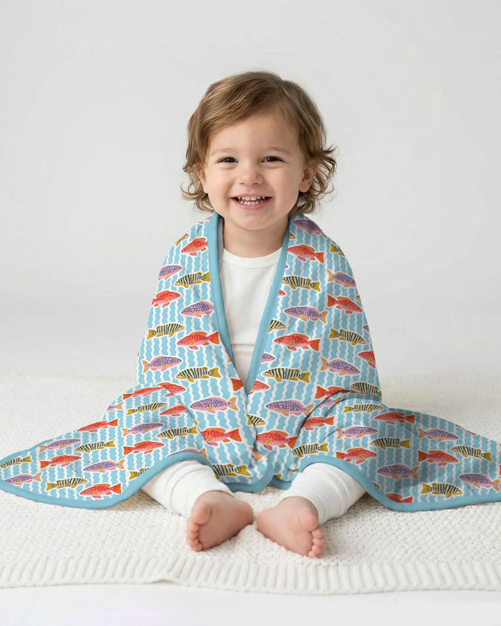 Preppy Fish Crew Bamboo Blanket