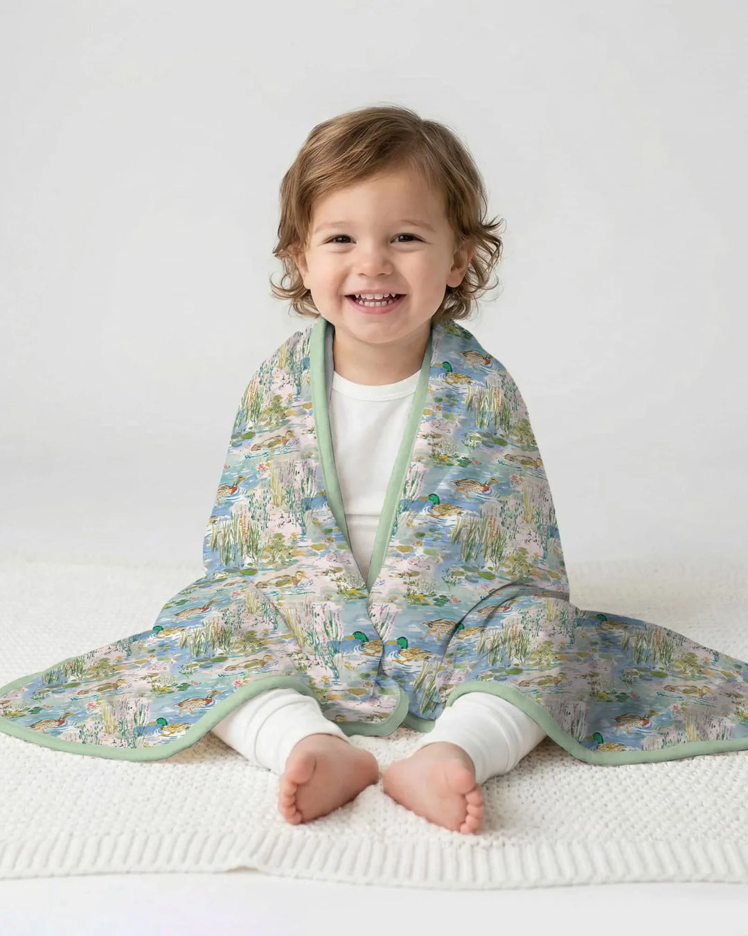 Watercolor Mallard Duck Bamboo Blanket