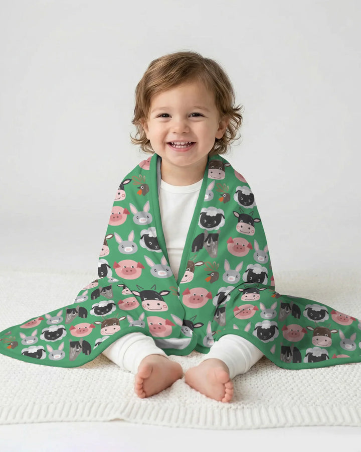 Farm Friends Family Matching Bamboo Blanket