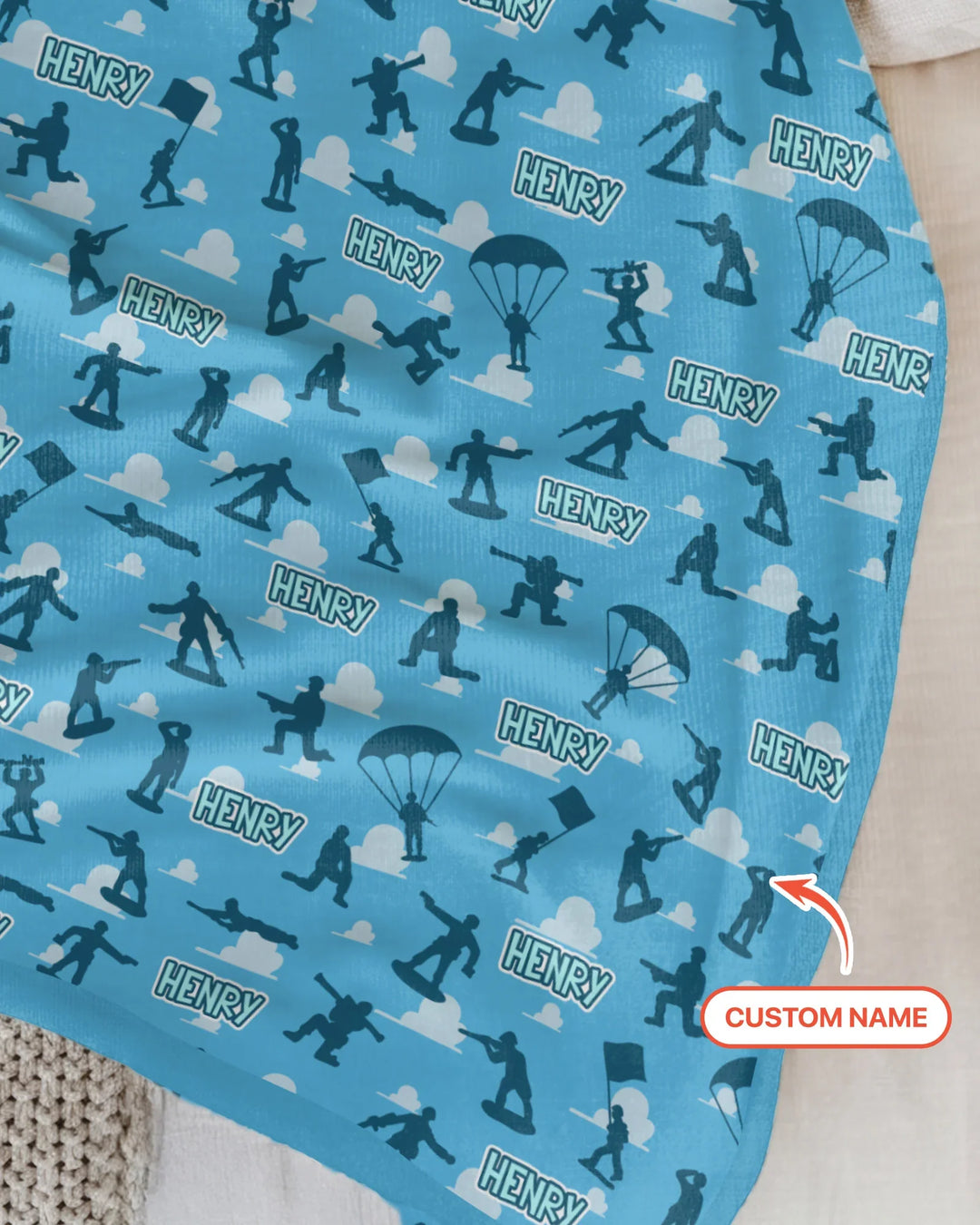 Army Men Memorial Day Bamboo Blanket