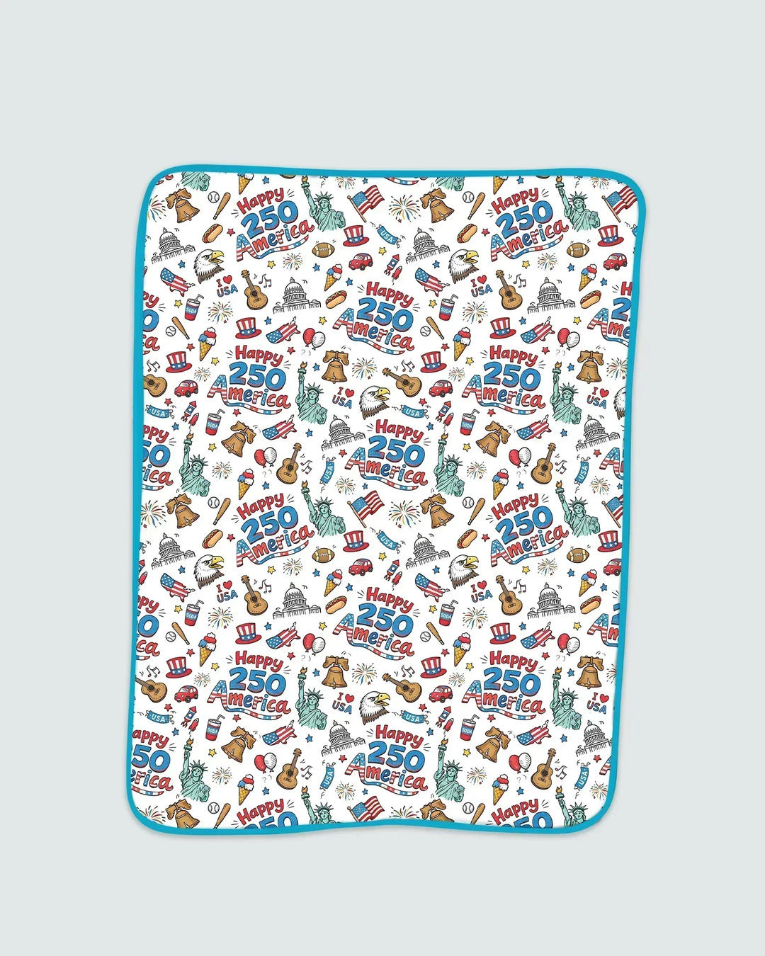 Happy 250 America I love USA Bamboo Blanket