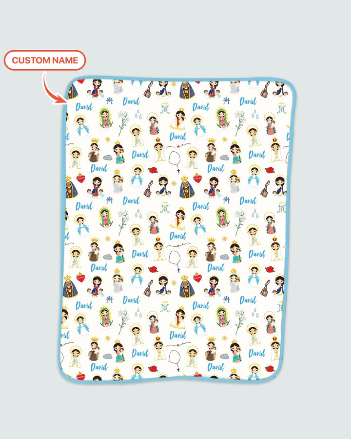 Custom Name Mother Mary Bamboo Blanket