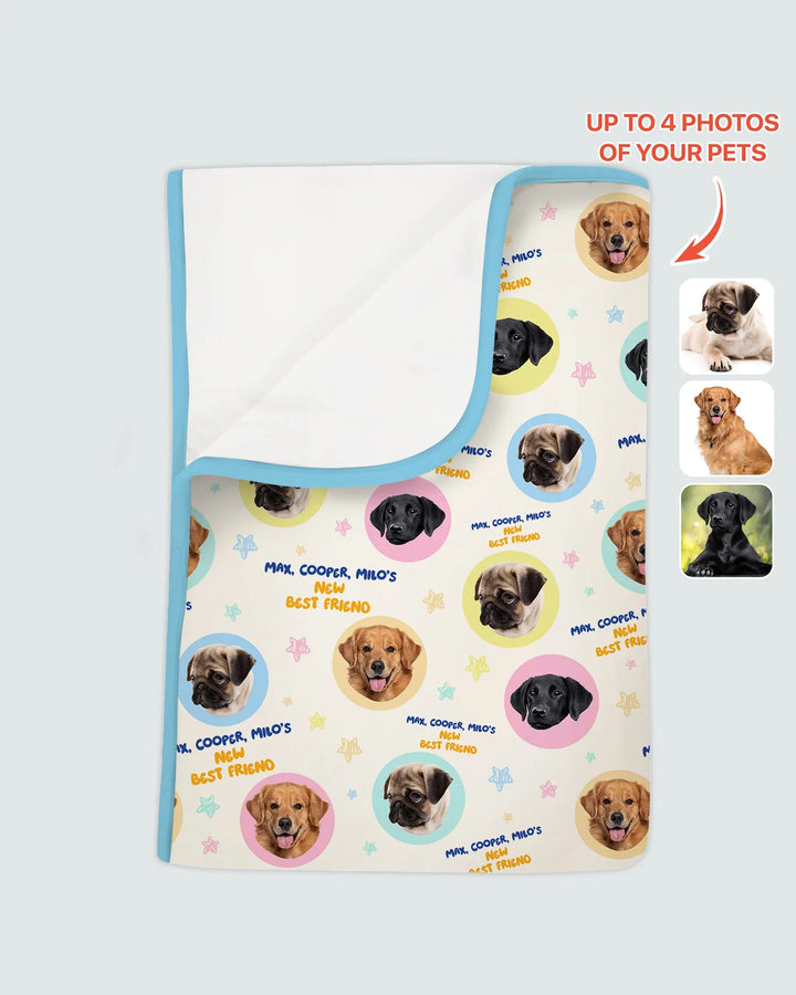 New Best Friend Custom Name And Pet Photos Blanket