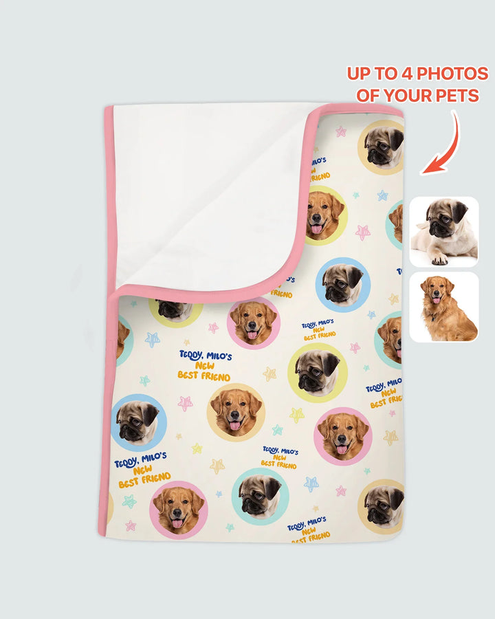 New Best Friend Custom Name And Pet Photos Blanket