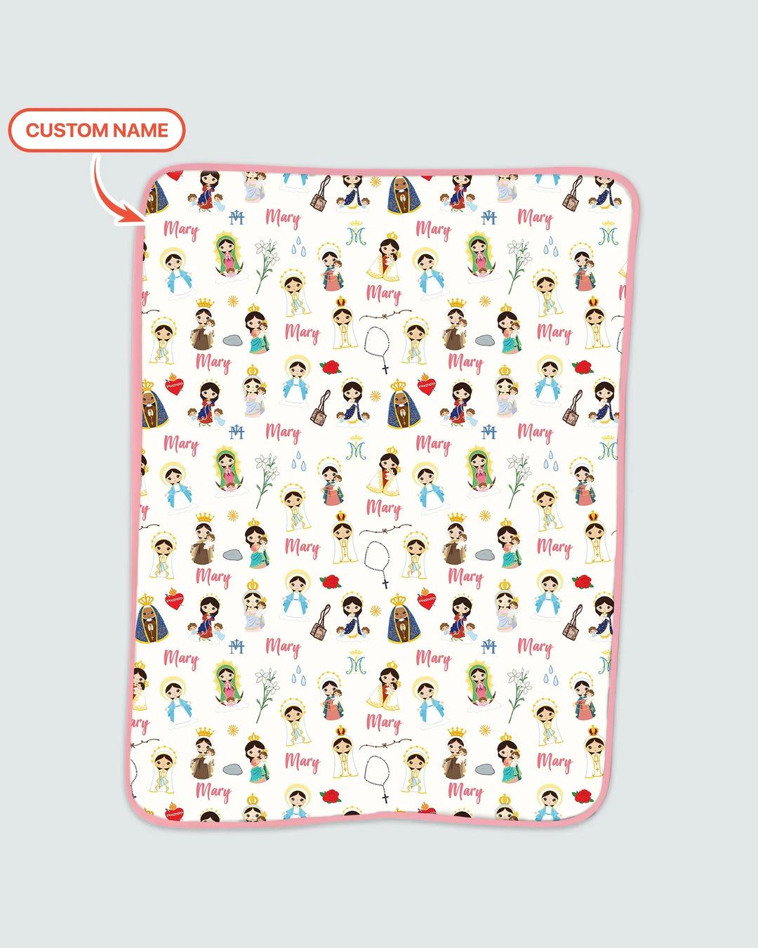 Custom Name Mother Mary Bamboo Blanket