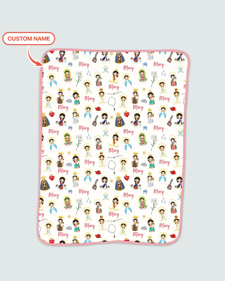 Custom Name Mother Mary Bamboo Blanket