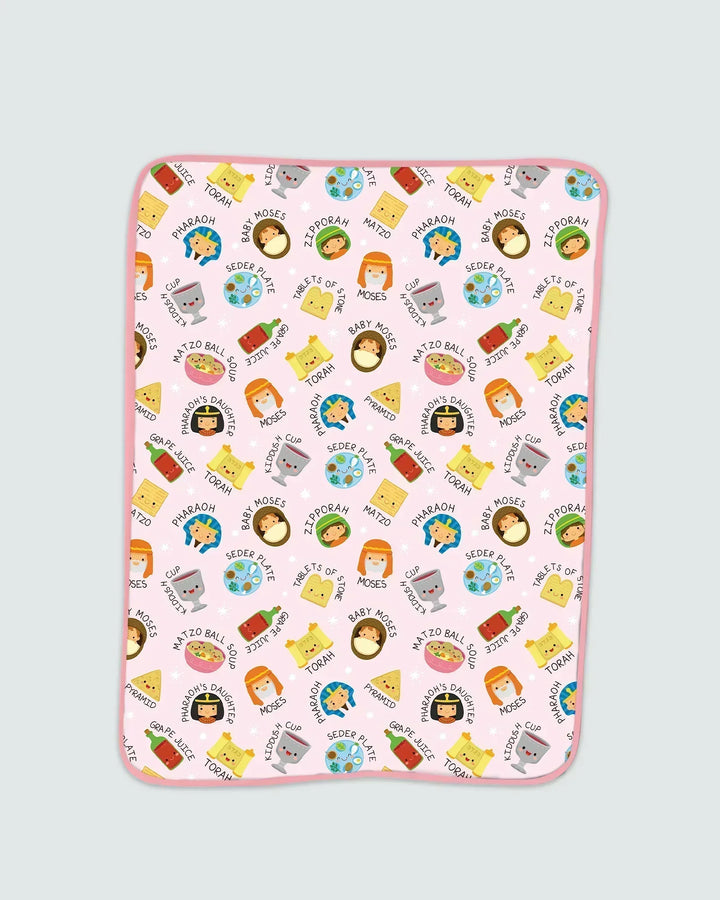 Cute Passover Characters Bamboo Blanket