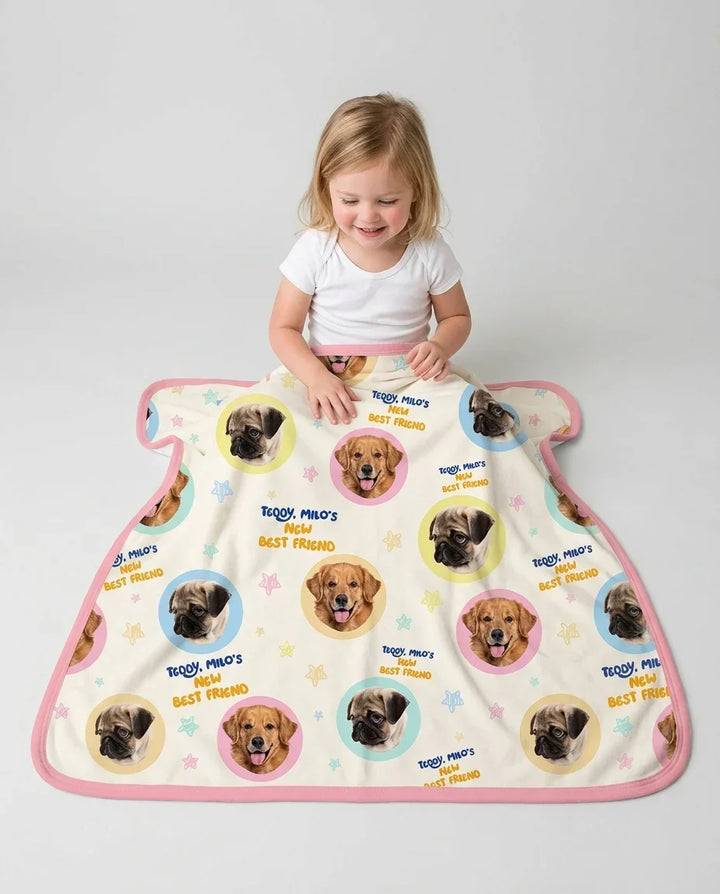 New Best Friend Custom Name And Pet Photos Blanket