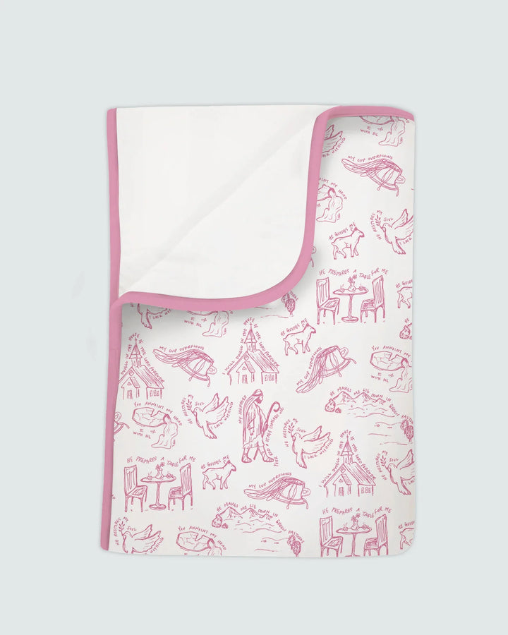 Psalm 23 Sketch Bamboo Blanket