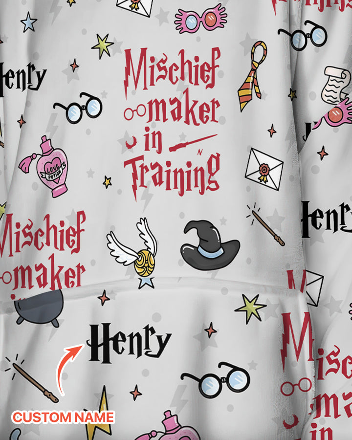 Custom Name Mischief Maker In Training Bamboo Blanket Hoodie