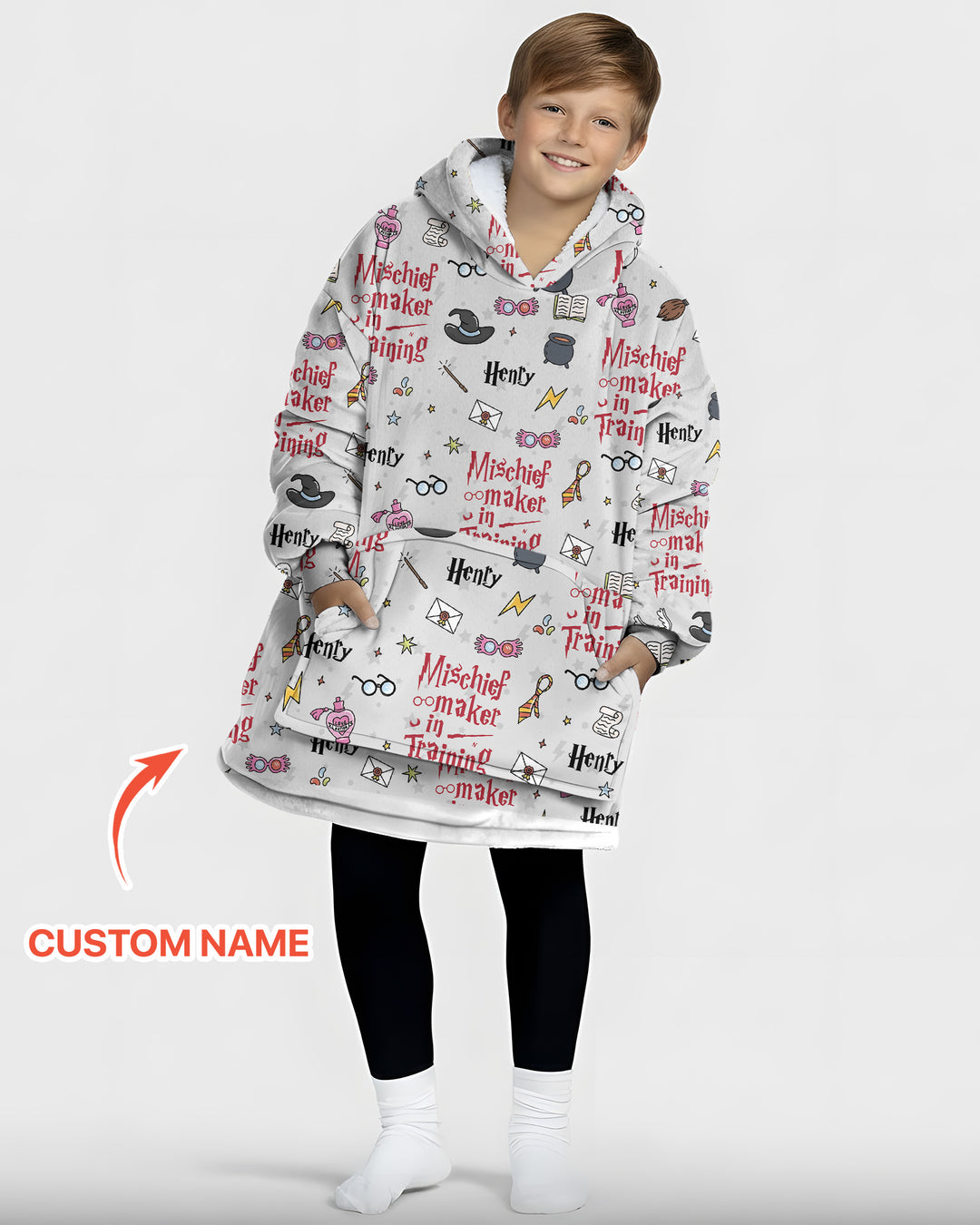 Custom Name Mischief Maker In Training Bamboo Blanket Hoodie