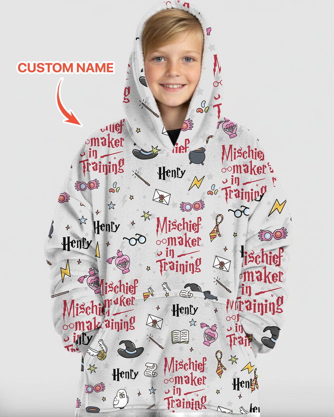 Custom Name Mischief Maker In Training Bamboo Blanket Hoodie