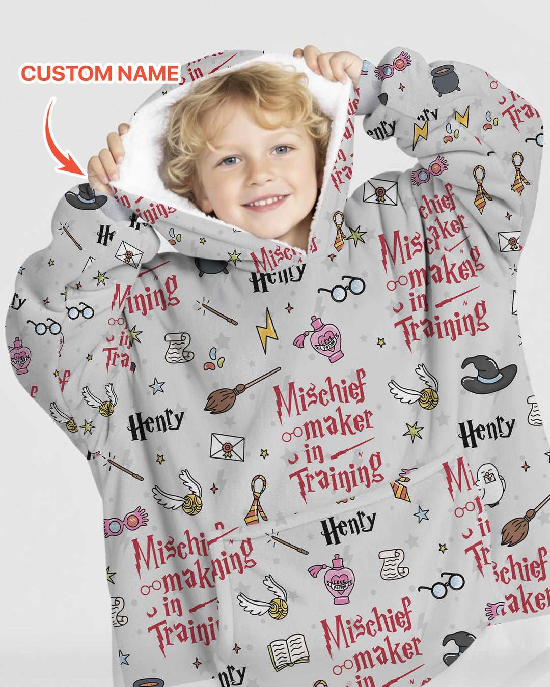 Custom Name Mischief Maker In Training Bamboo Blanket Hoodie