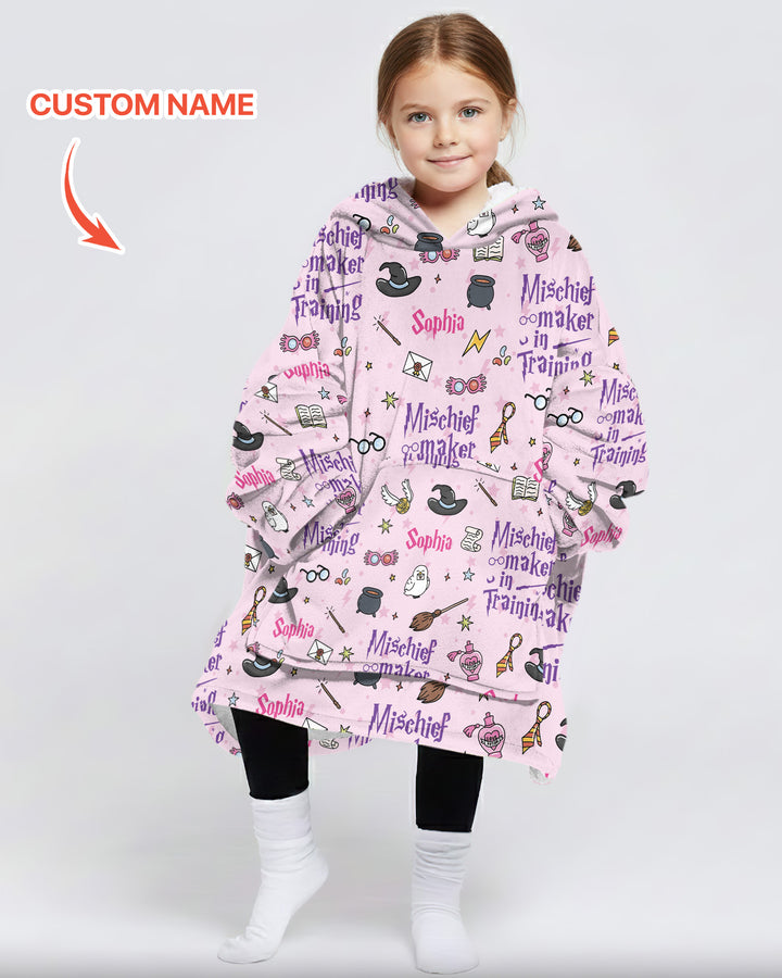 Custom Name Mischief Maker In Training Bamboo Blanket Hoodie