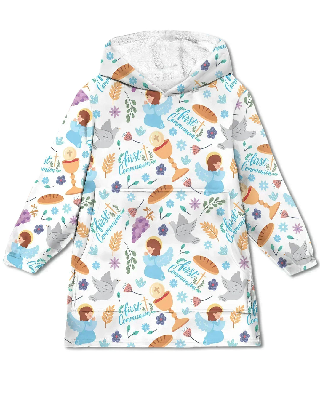 First Communion Wearable Bamboo Blanket Hoodie