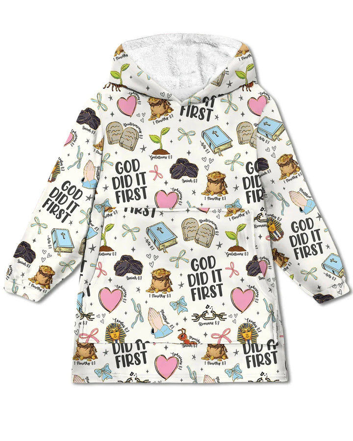God Did It First Wearable Bamboo Blanket Hoodie