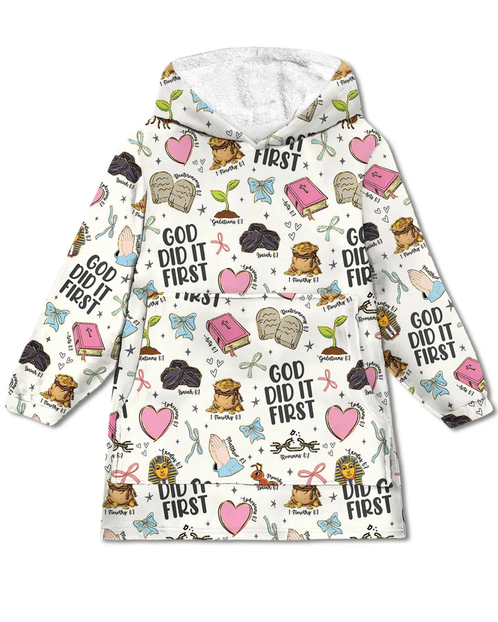God Did It First Wearable Bamboo Blanket Hoodie