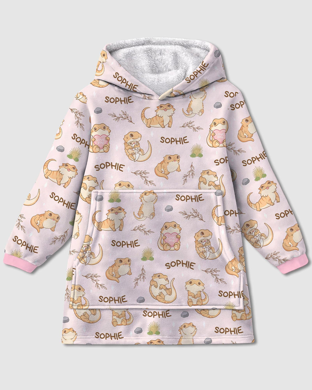 Custom Name Clueless Beardie Wearable Bamboo Blanket Hoodie