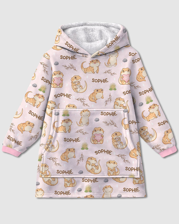 Custom Name Clueless Beardie Wearable Bamboo Blanket Hoodie