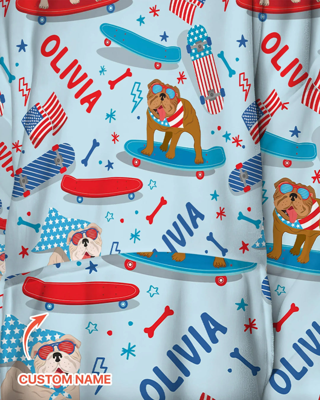 Joyful American Skates Custom Bamboo Blanket Hoodie