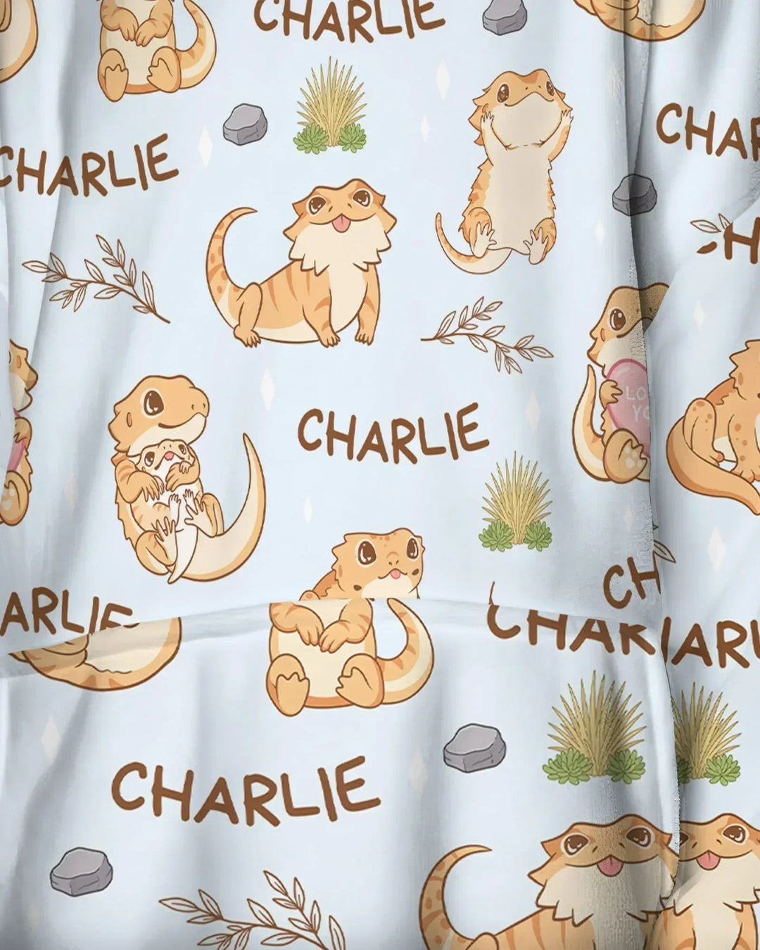 Custom Name Clueless Beardie Wearable Bamboo Blanket Hoodie