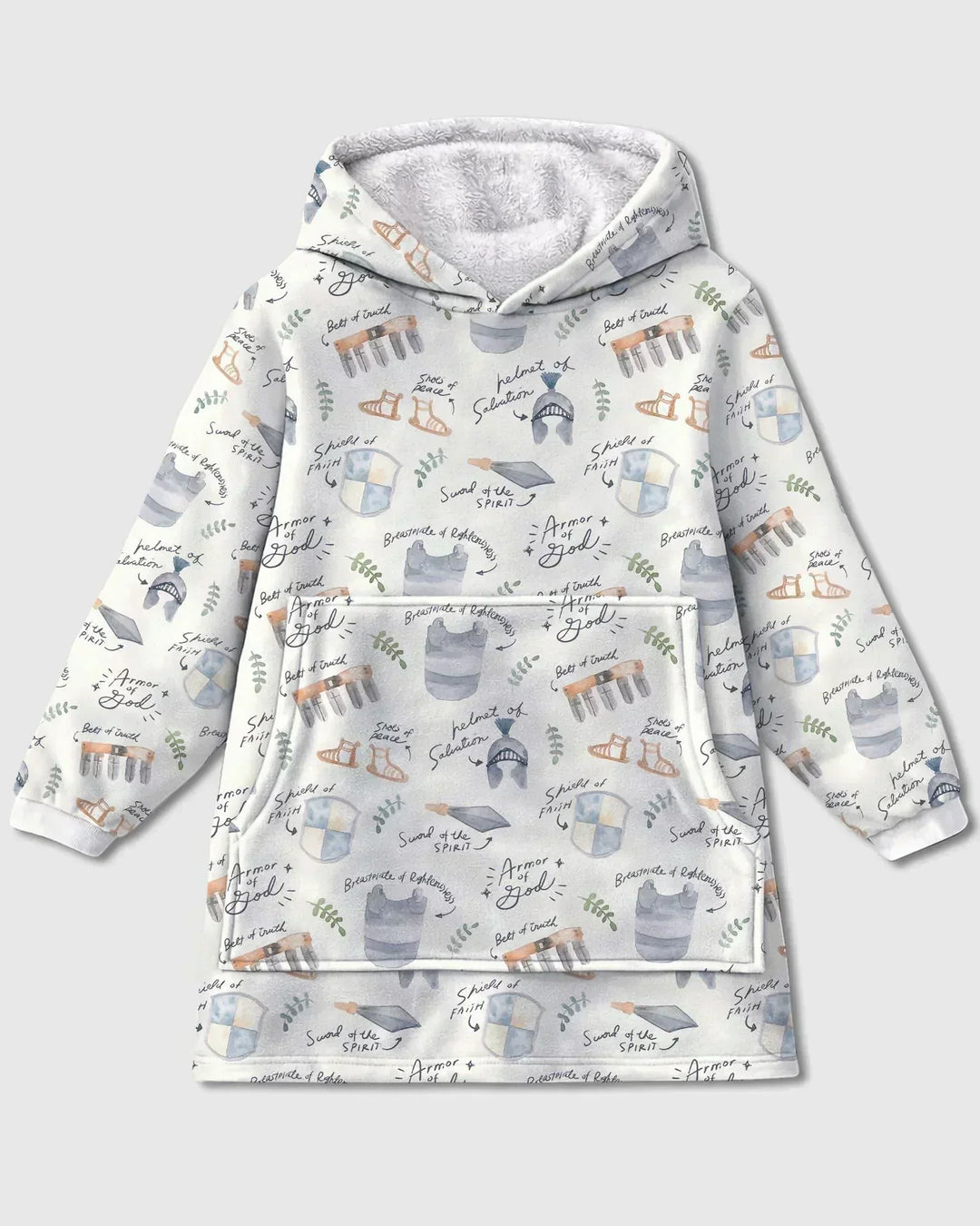 Ephesians 6:10-18 Armor of God Wearable Bamboo Blanket Hoodie