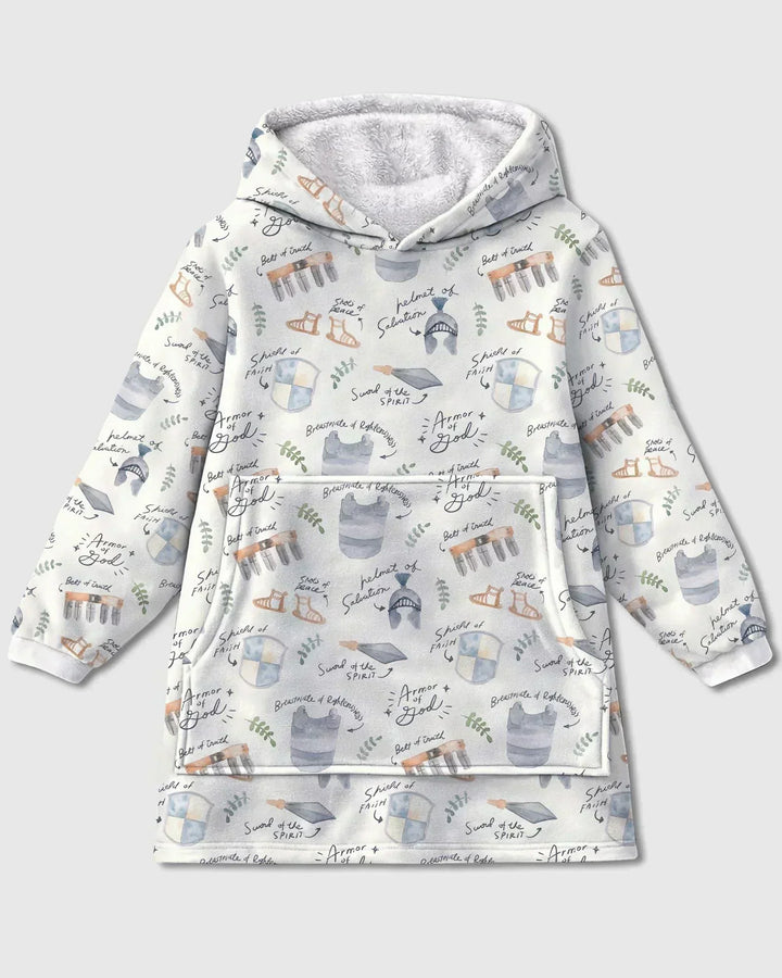 Ephesians 6:10-18 Armor of God Wearable Bamboo Blanket Hoodie