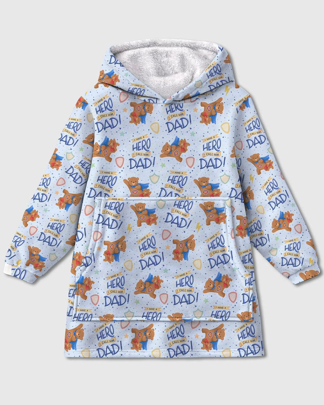I Have A Hero Daddy & Me Matching Bamboo Blanket Hoodie