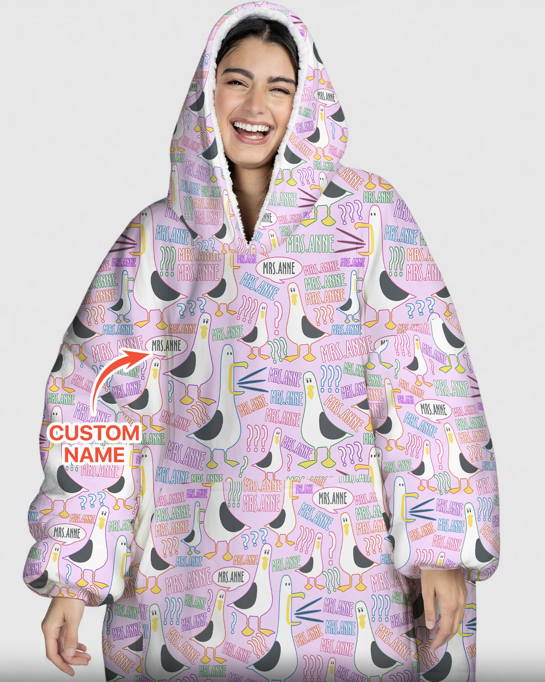 Teacher Teacher Teacher Funny Seagull Bamboo Blanket Hoodie