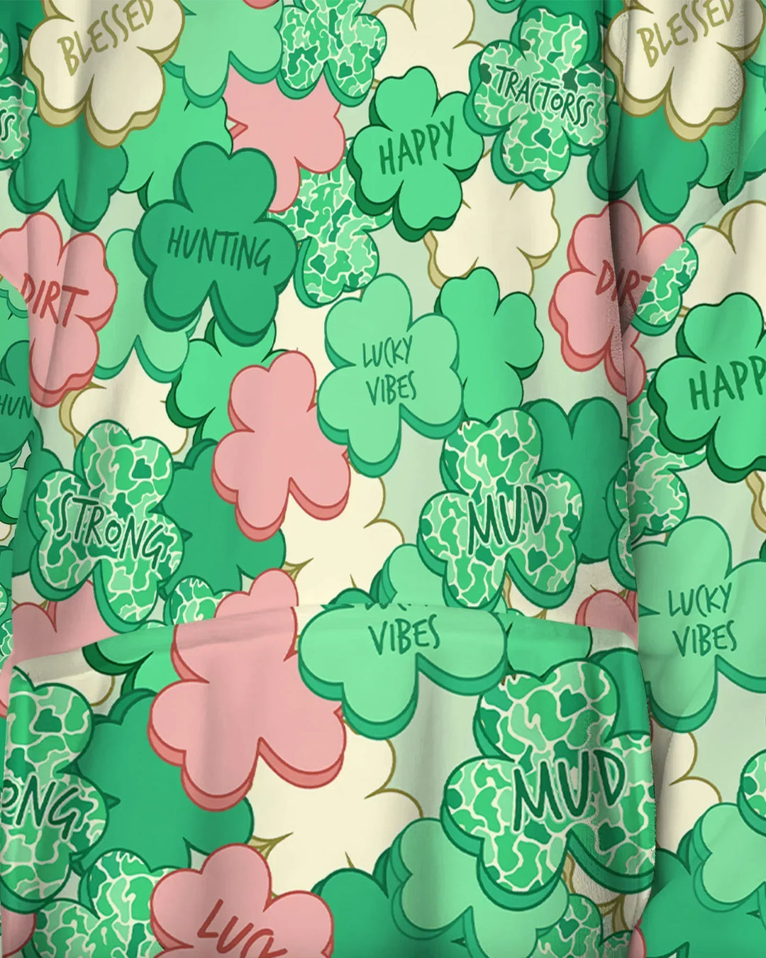 Lucky Vibes Shamrock Wearable Bamboo Blanket Hoodie