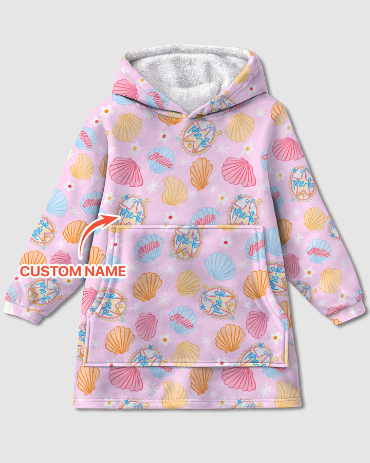Mermaid Back To School Bamboo Blanket Hoodie