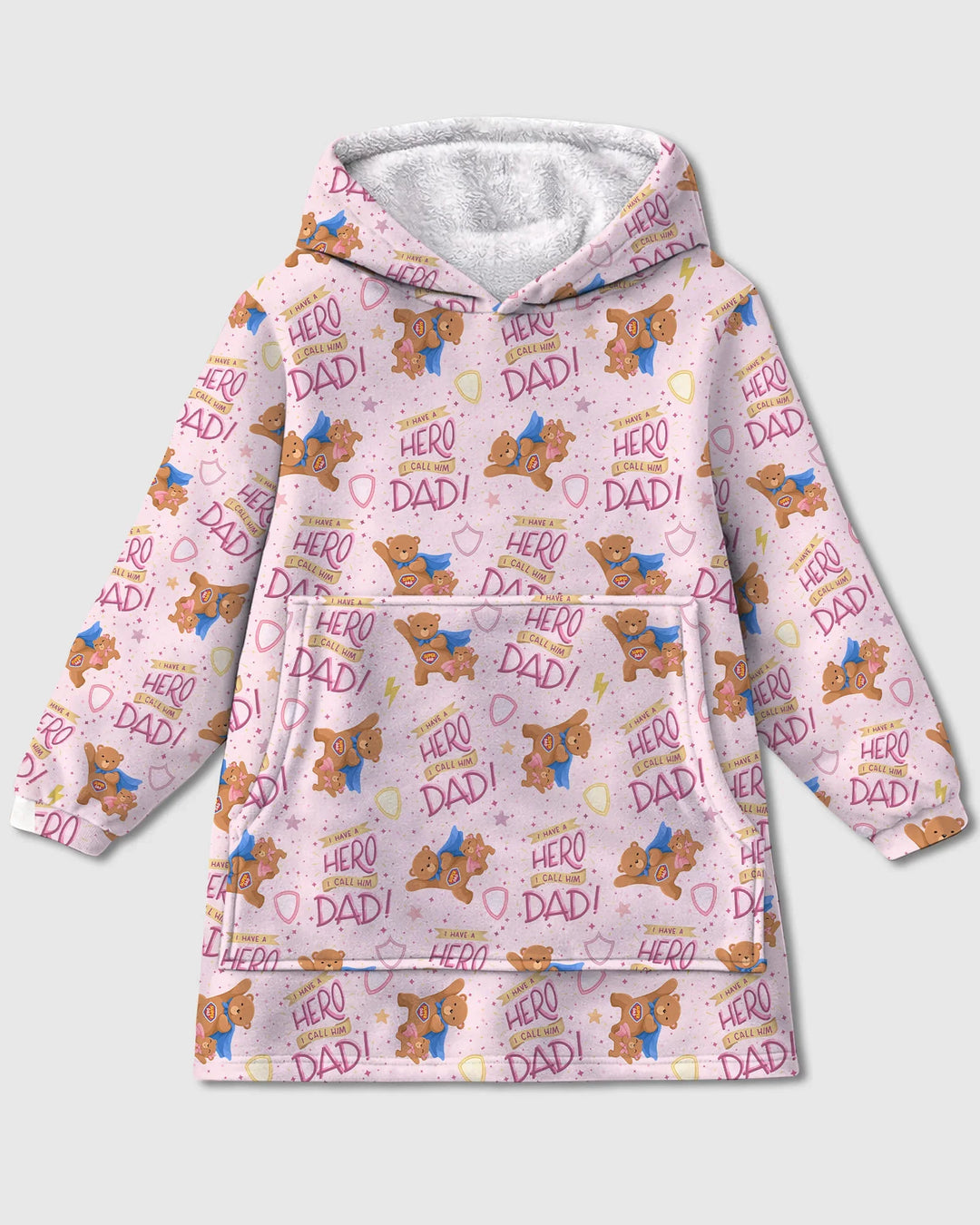 I Have A Hero Daddy & Me Matching Bamboo Blanket Hoodie
