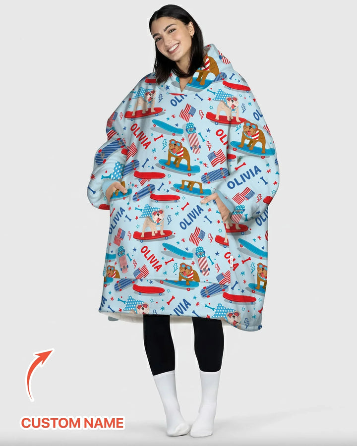 Joyful American Skates Custom Bamboo Blanket Hoodie