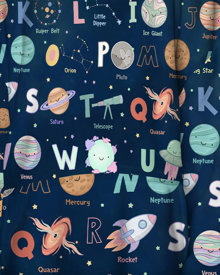 Space Alphabet Bamboo Blanket Hoodie