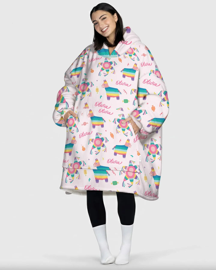 Custom Name Smash the Pinata Bamboo Blanket Hoodie