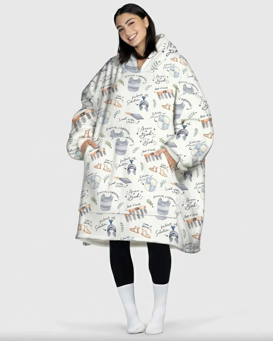 Ephesians 6:10-18 Armor of God Wearable Bamboo Blanket Hoodie